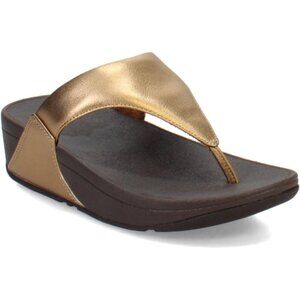 Women's Flip-Flop Thong Sandals Bronze Leather Classic Comfort Slip On Shoes